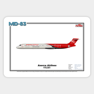 McDonnell Douglas MD-83 - Aserca Airlines (Art Print) Sticker